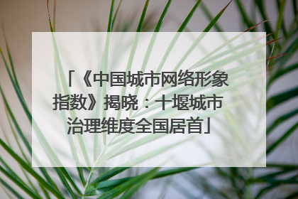 《中国城市网络形象指数》揭晓：十堰城市治理维度全国居首