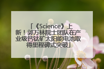 《Science》上新！郭万林院士团队在产业级钙钛矿太阳能电池取得里程碑式突破