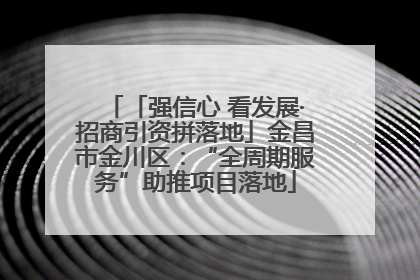 「强信心 看发展·招商引资拼落地」金昌市金川区：“全周期服务”助推项目落地