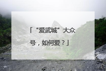 “爱武城”大众号，如何爱？