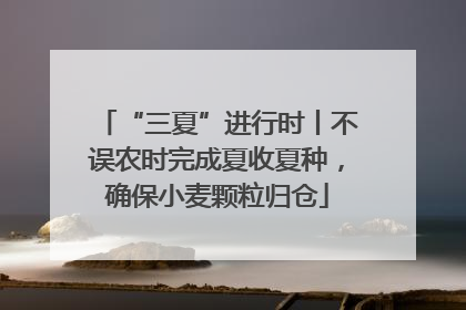 “三夏”进行时丨不误农时完成夏收夏种，确保小麦颗粒归仓