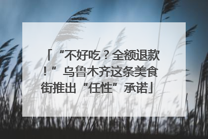 “不好吃？全额退款！”乌鲁木齐这条美食街推出“任性”承诺