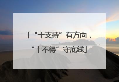 “十支持”有方向，“十不得”守底线