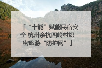 “十能”赋能民宿安全 杭州余杭四岭村织密旅游“防护网”