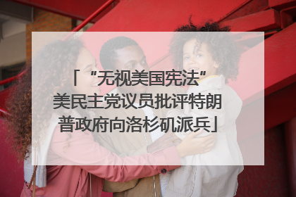 “无视美国宪法” 美民主党议员批评特朗普政府向洛杉矶派兵
