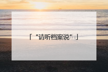 “请听档案说”