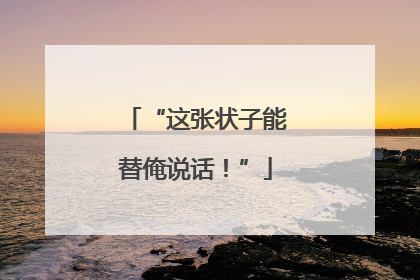 “这张状子能替俺说话！”
