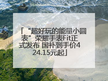 “超好玩的能量小圆表”荣耀手表Fit正式发布 国补到手价424.15元起