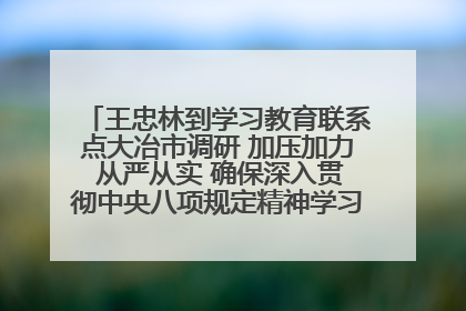 王忠林到学习教育联系点大冶市调研 加压加力 从严从实 确保深入贯彻中央八项规定精神学习教育取得实效