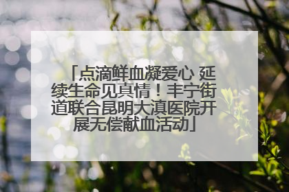 点滴鲜血凝爱心 延续生命见真情！丰宁街道联合昆明大滇医院开展无偿献血活动
