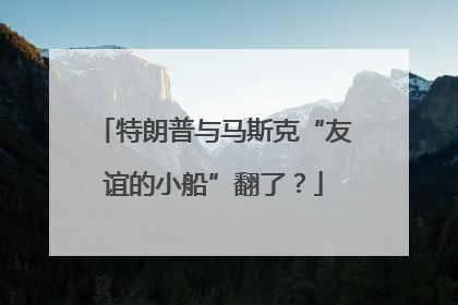 特朗普与马斯克“友谊的小船”翻了？