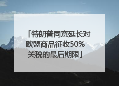 特朗普同意延长对欧盟商品征收50%关税的最后期限
