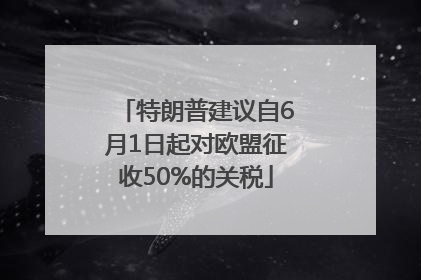 特朗普建议自6月1日起对欧盟征收50%的关税