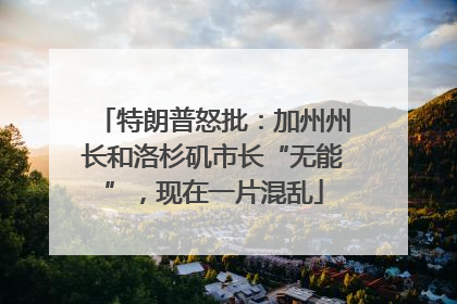特朗普怒批：加州州长和洛杉矶市长“无能”，现在一片混乱
