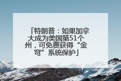 特朗普：如果加拿大成为美国第51个州，可免费获得“金穹”系统保护