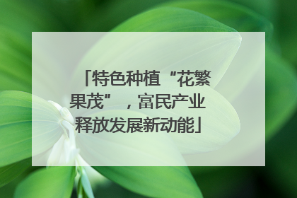 特色种植“花繁果茂”，富民产业释放发展新动能