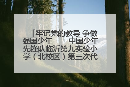 牢记党的教导 争做强国少年——中国少年先锋队临沂第九实验小学（北校区）第三次代表大会胜利召开