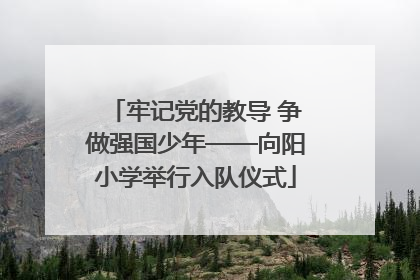 牢记党的教导 争做强国少年——向阳小学举行入队仪式
