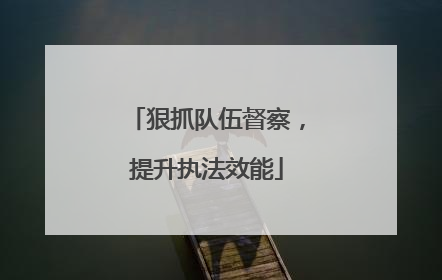 狠抓队伍督察，提升执法效能