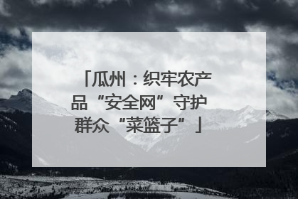 瓜州：织牢农产品“安全网”守护群众“菜篮子”