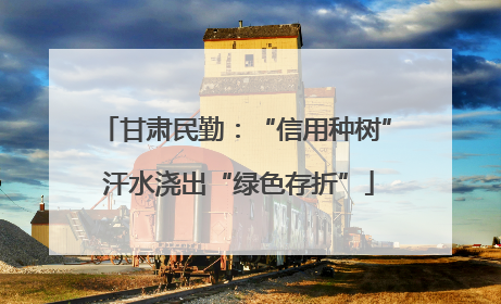 甘肃民勤：“信用种树” 汗水浇出“绿色存折”
