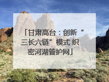 甘肃高台：创新“三长六链”模式 织密河湖管护网
