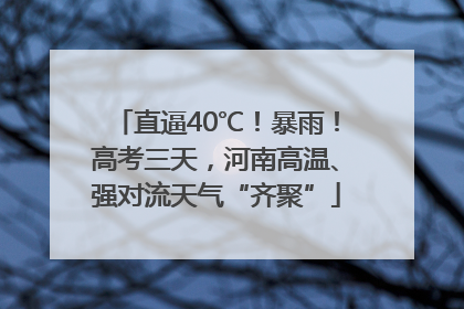 直逼40℃！暴雨！高考三天，河南高温、强对流天气“齐聚”