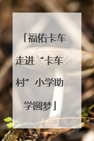 福佑卡车走进“卡车村”小学助学圆梦