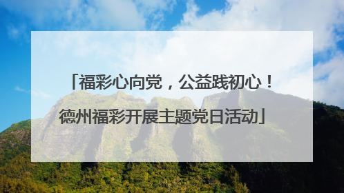 福彩心向党，公益践初心！德州福彩开展主题党日活动