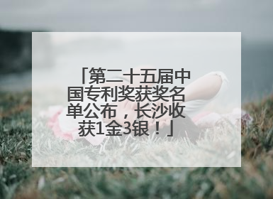 第二十五届中国专利奖获奖名单公布，长沙收获1金3银！