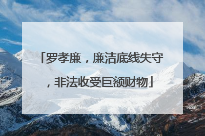 罗孝廉，廉洁底线失守，非法收受巨额财物
