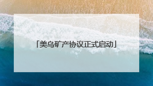 美乌矿产协议正式启动