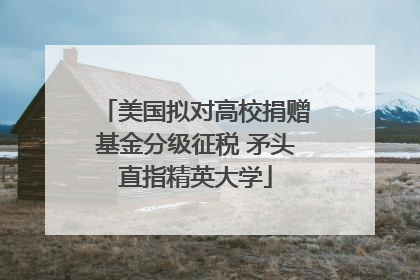 美国拟对高校捐赠基金分级征税 矛头直指精英大学