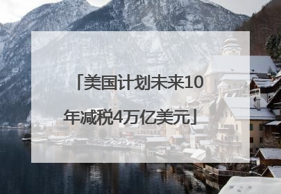 美国计划未来10年减税4万亿美元