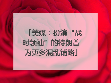 美媒：扮演“战时领袖”的特朗普为更多混乱铺路