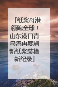 纸浆母港领跑全球！山东港口青岛港再度刷新纸浆装箱新纪录
