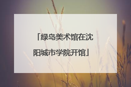 绿岛美术馆在沈阳城市学院开馆