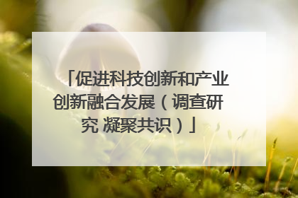 促进科技创新和产业创新融合发展（调查研究 凝聚共识）