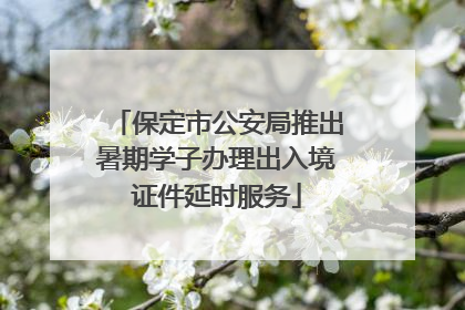 保定市公安局推出暑期学子办理出入境证件延时服务