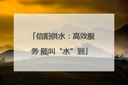 信阳供水：高效服务 随叫“水”到