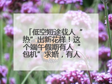 低空短途载人“热”出新花样！这个端午假期有人“包机”求婚，有人空中看龙舟赛