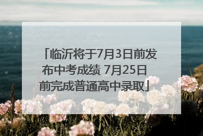 临沂将于7月3日前发布中考成绩 7月25日前完成普通高中录取