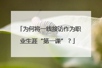 为何将一线接访作为职业生涯“第一课”？