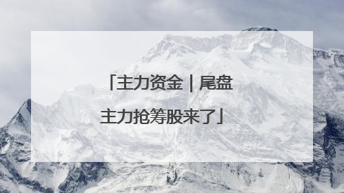 主力资金｜尾盘主力抢筹股来了