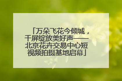 万朵飞花今倾城，千屏绽放美好声——北京花卉交易中心短视频拍摄基地启幕