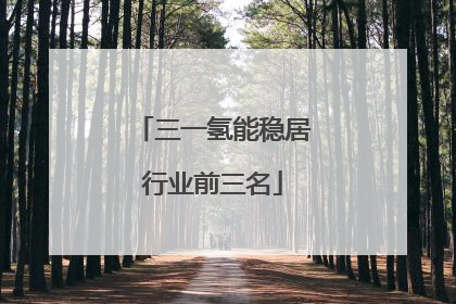三一氢能稳居行业前三名