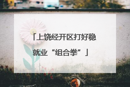 上饶经开区打好稳就业“组合拳”