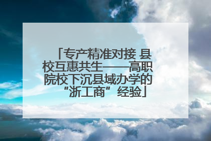 专产精准对接 县校互惠共生——高职院校下沉县域办学的“浙工商”经验