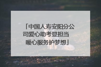 中国人寿安阳分公司爱心助考显担当 暖心服务护梦想