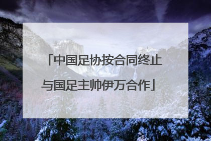 中国足协按合同终止与国足主帅伊万合作